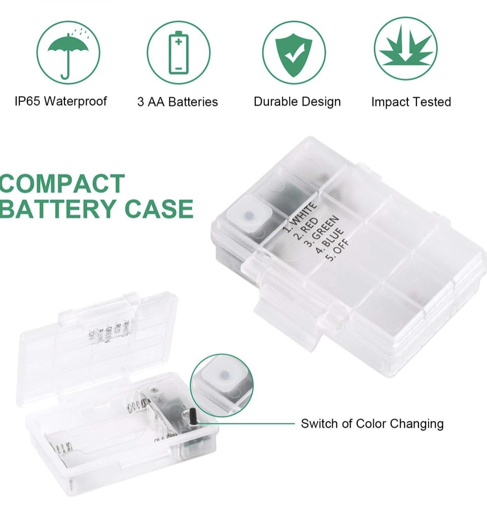 16 Color Changing Twinkling Lights，2 Sets 16.4ft 50 LED image indicator(3)