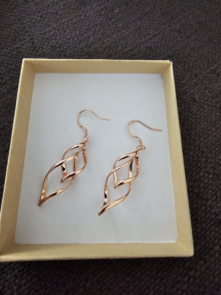Rose Gold Sterling Silver Earrings [Never Worn] thumbnail