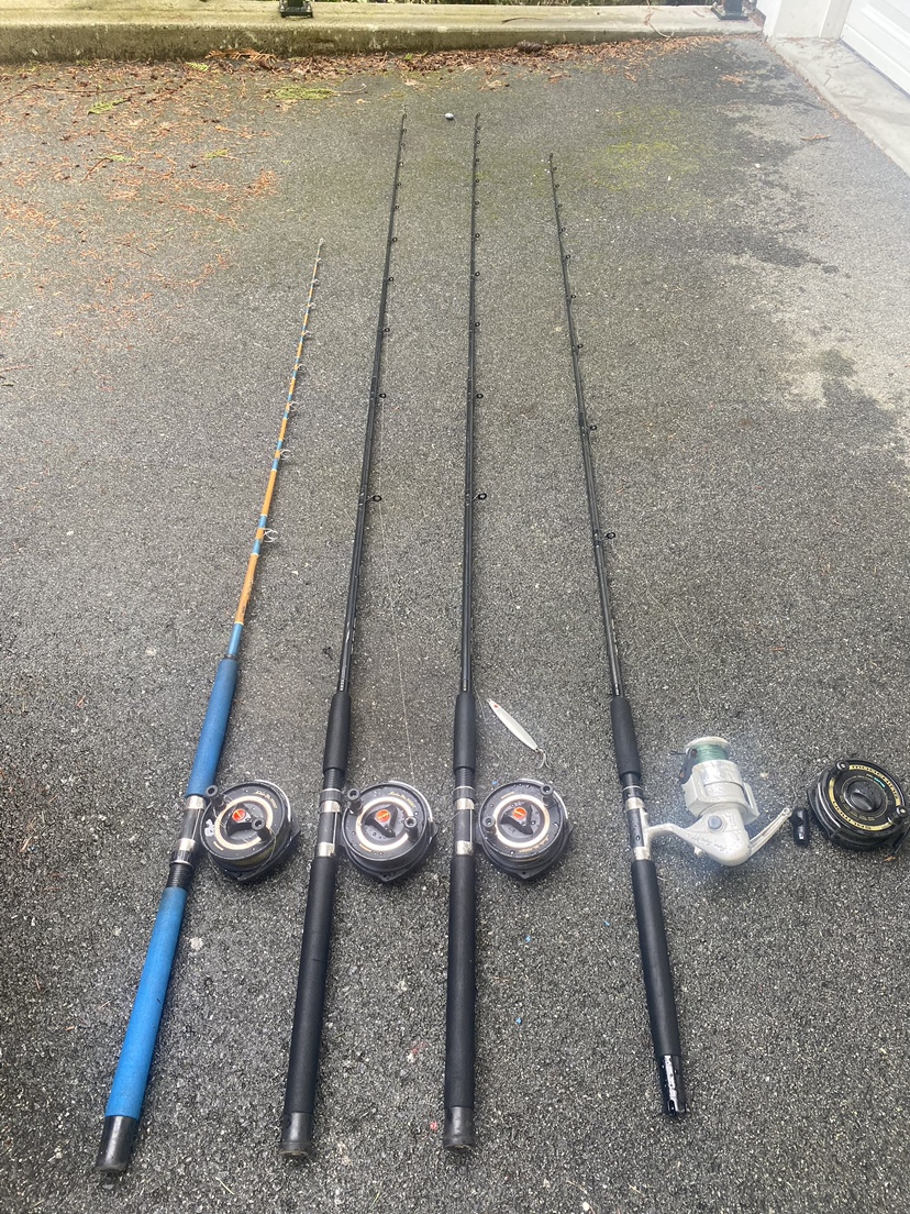 Trolling fishing rods