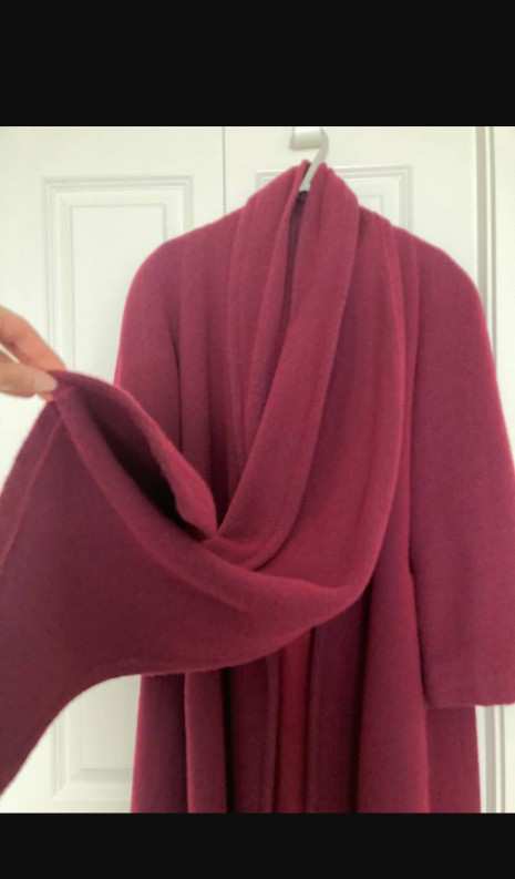 Women European Brand Biba Long Winter Wool Coat with Scarf - photo 3