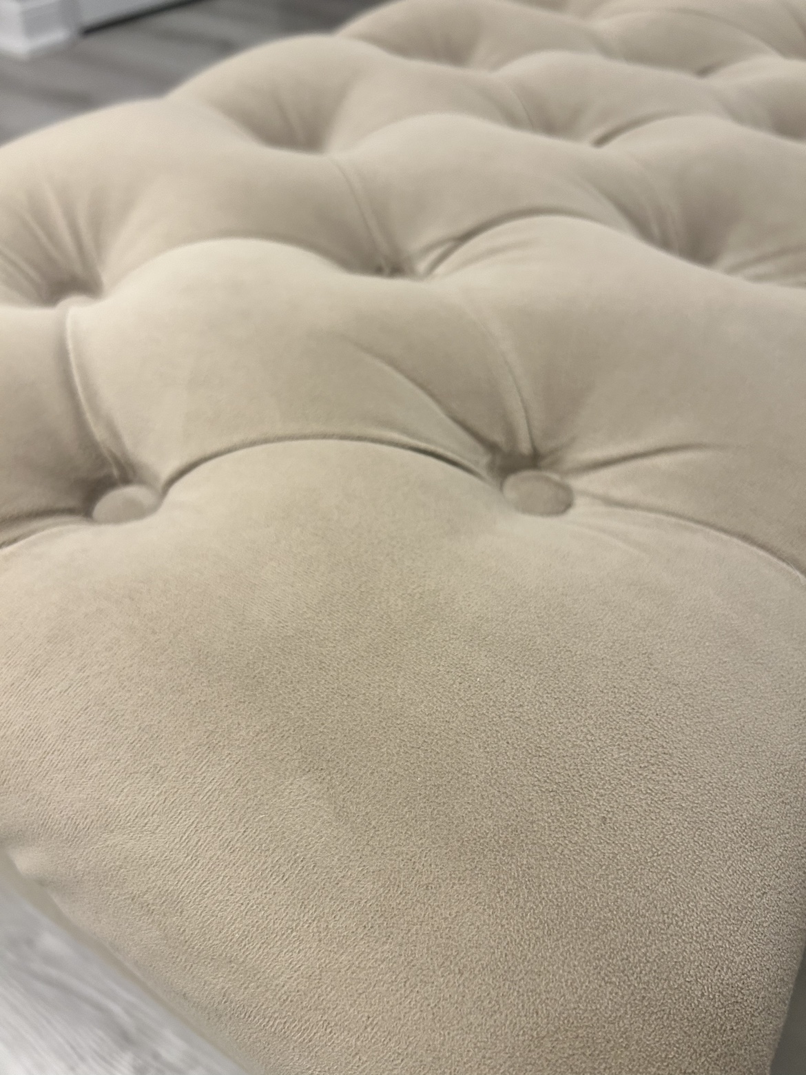 Soft suede upholstered Ottoman image indicator(4)
