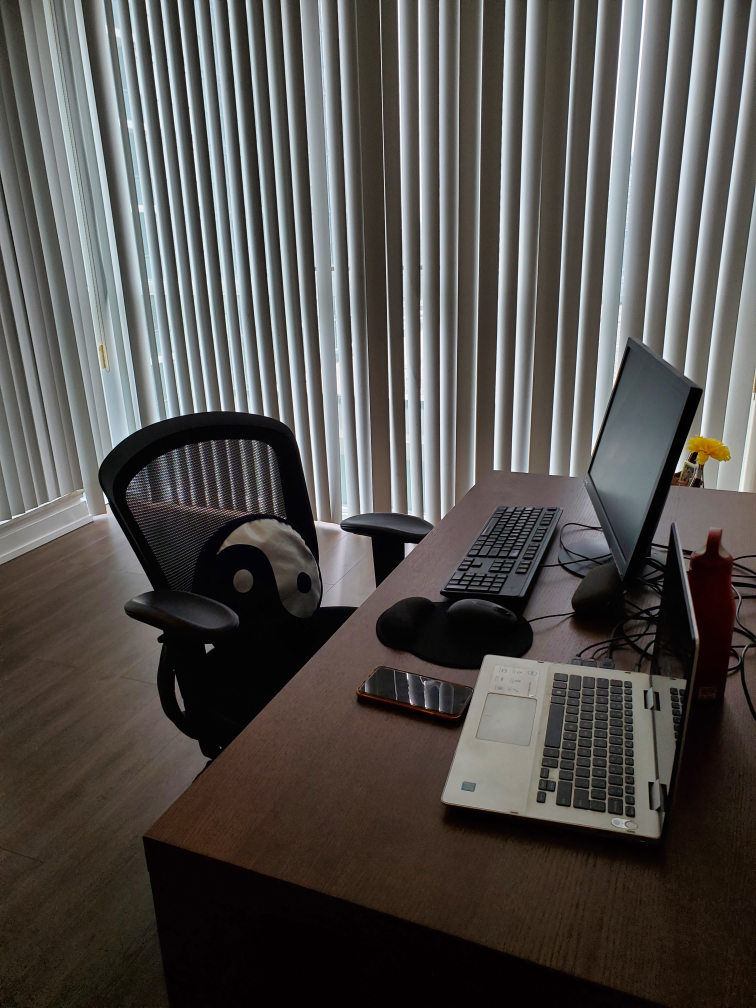 ikea office desk + staples office chair. like new