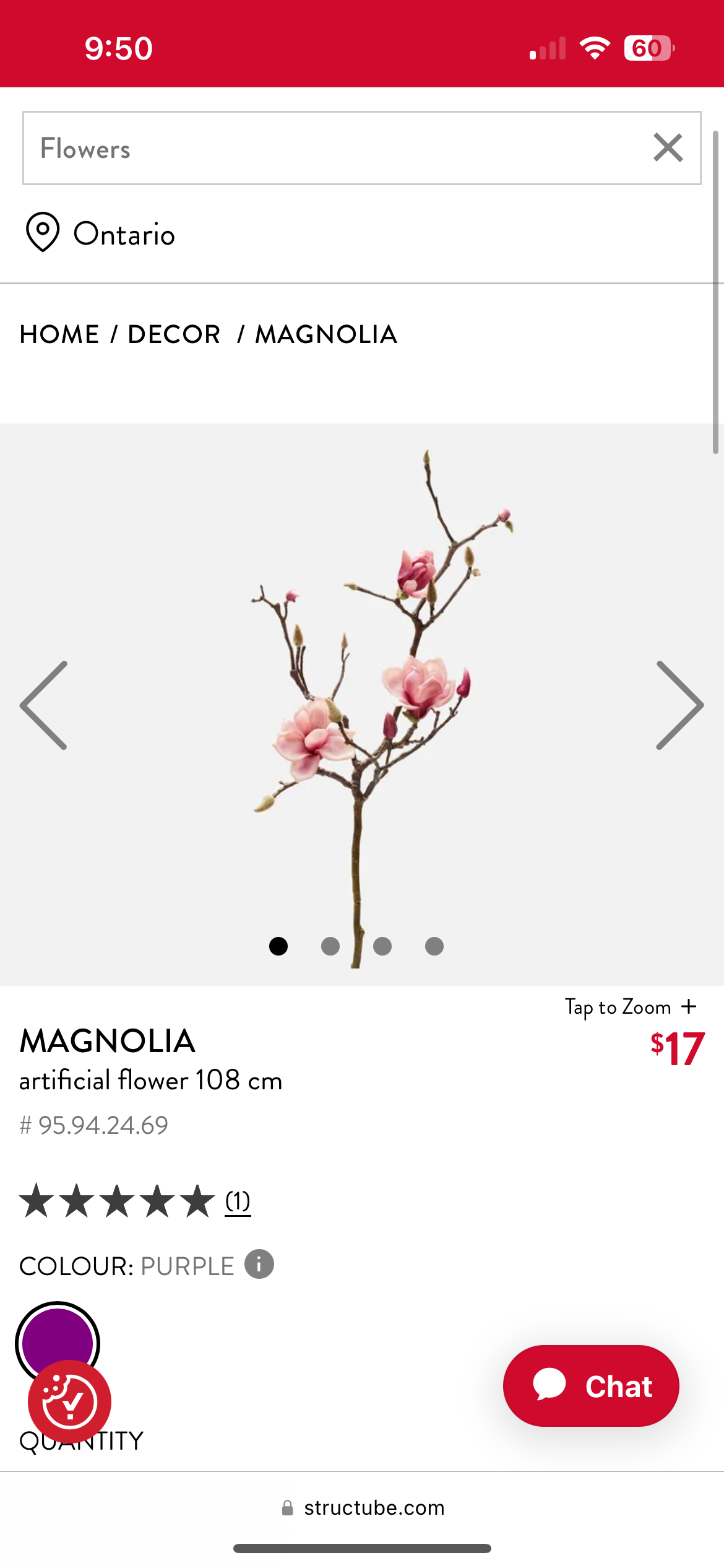 Structube realistic flower arrangement + vase - photo 2