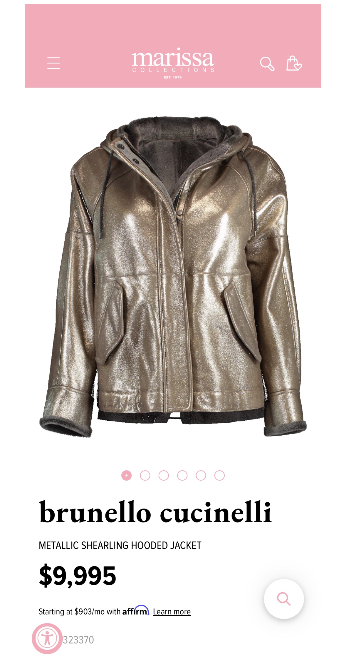 brunello cucinelli metallic shearling jacket - retail: $9,995 image indicator(6)
