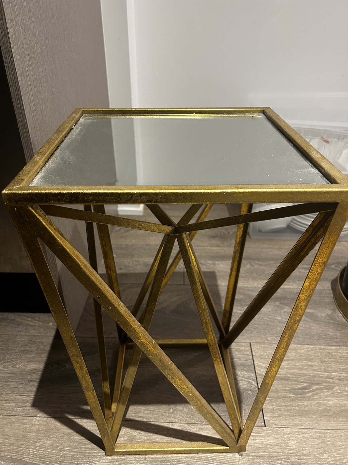 Wayfair small mirror gold side table