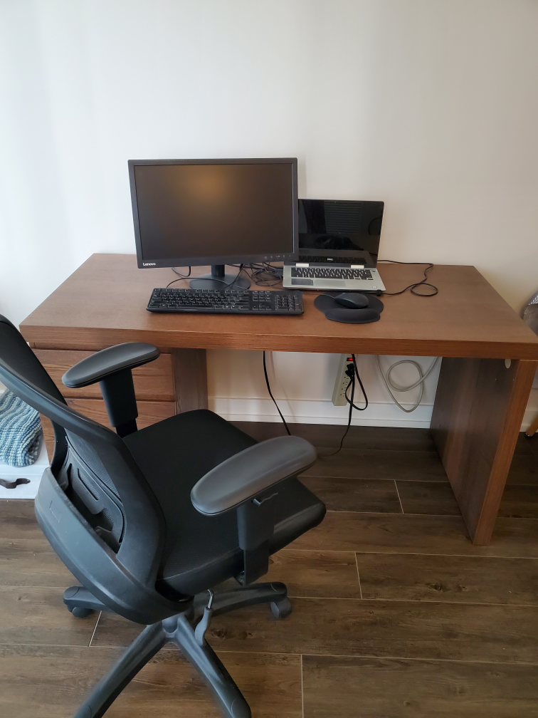 ikea office desk + staples office chair. like new - photo 3