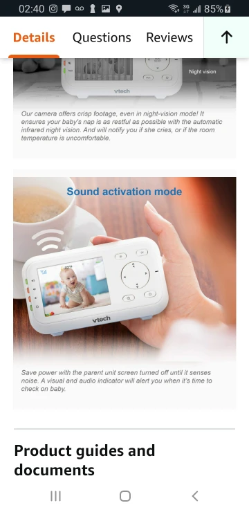 nm With 2.8" LCD Screen, Moniteur Bébé With Temperature image indicator(2)