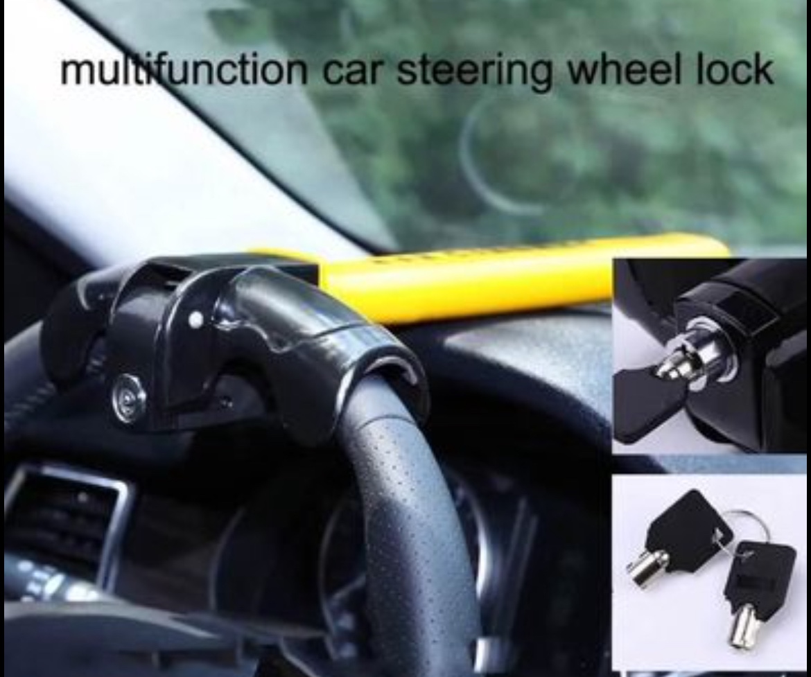 New Universal adjustable T shape steering wheel lock image indicator(5)