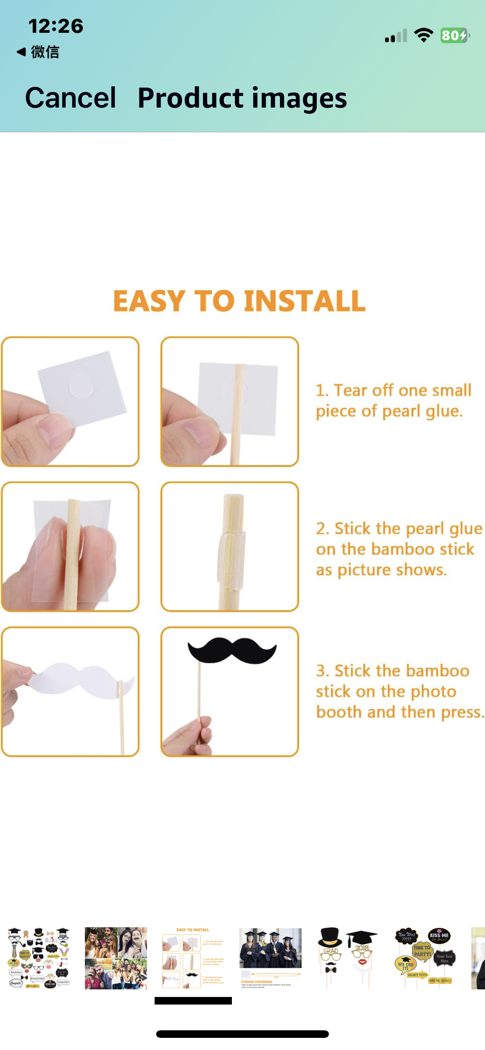 *Brand New* Adoric Graduation Photo Props Glitter image indicator(5)