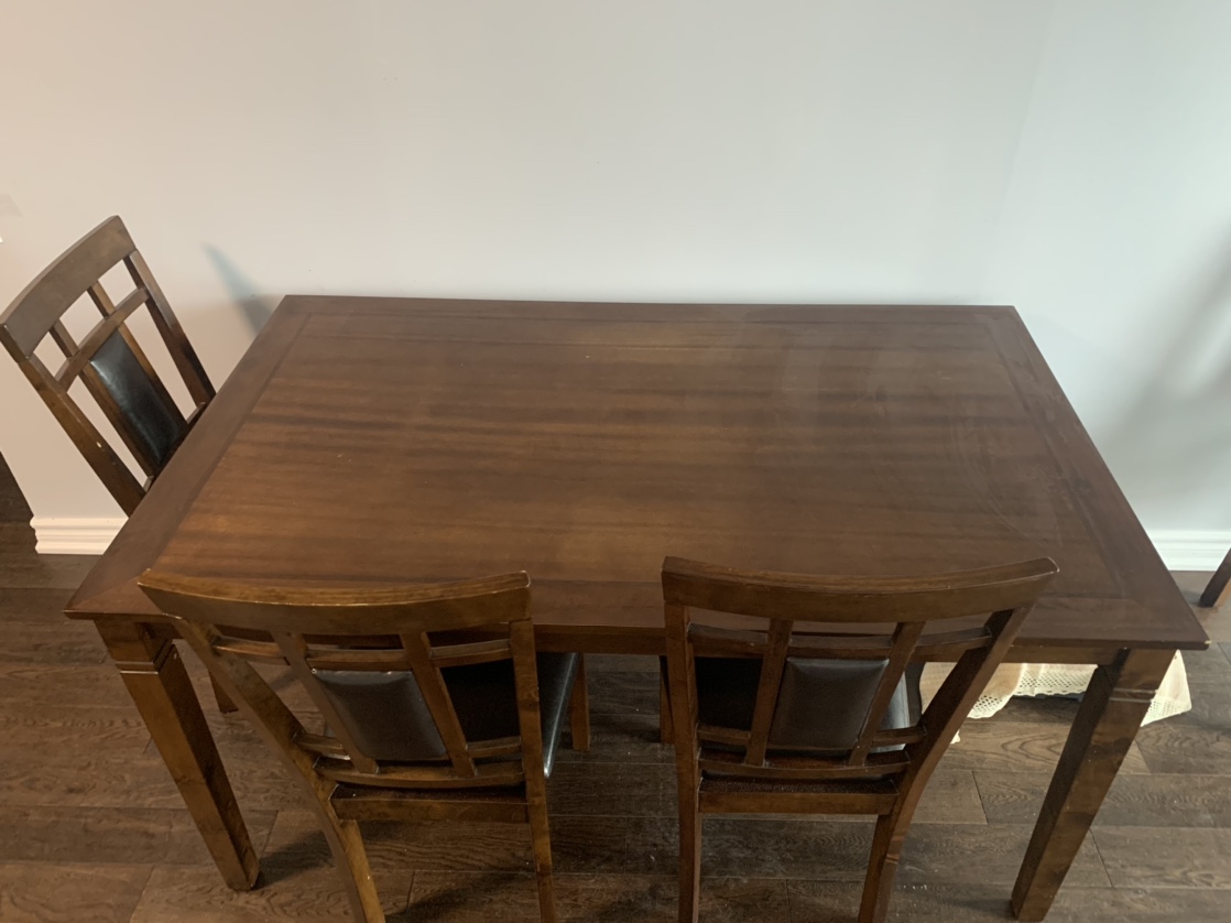 wood dining table 3 chairs - photo 3