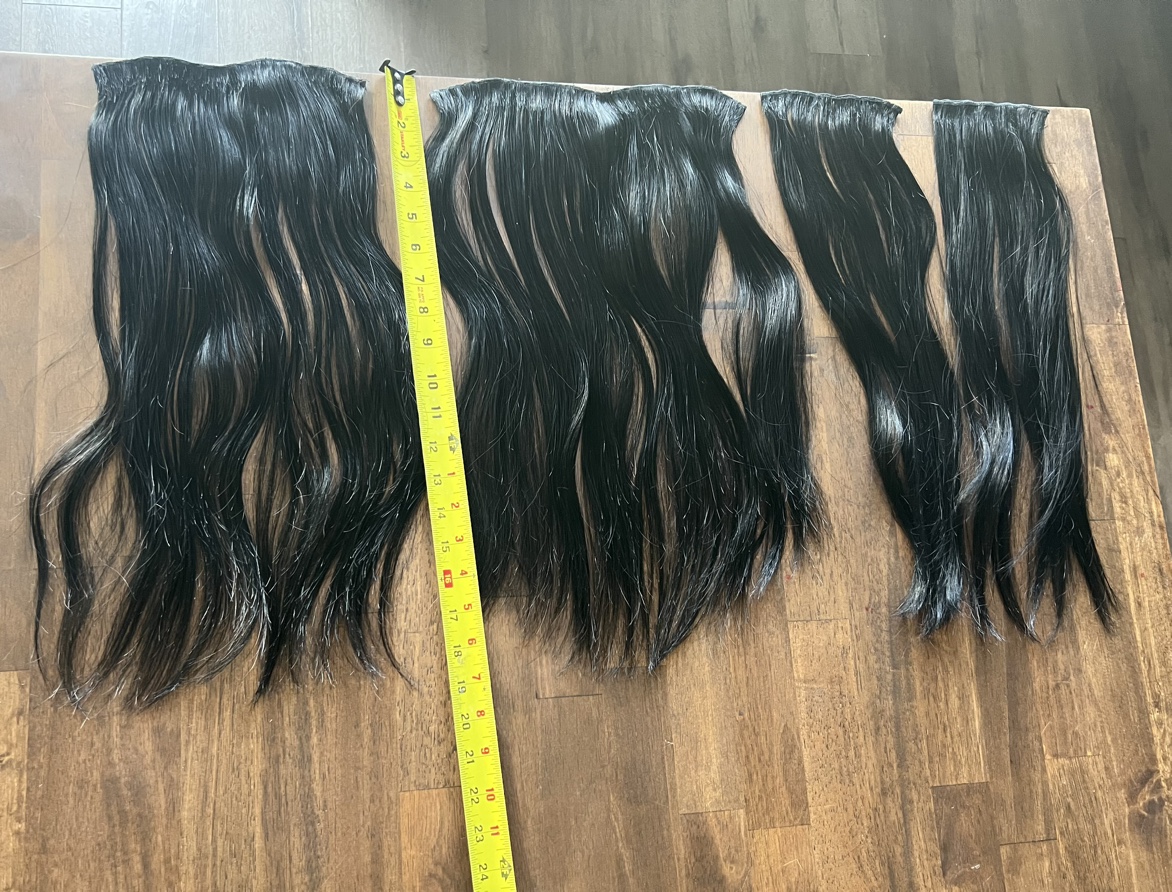 Human hair weft extensions 18” black