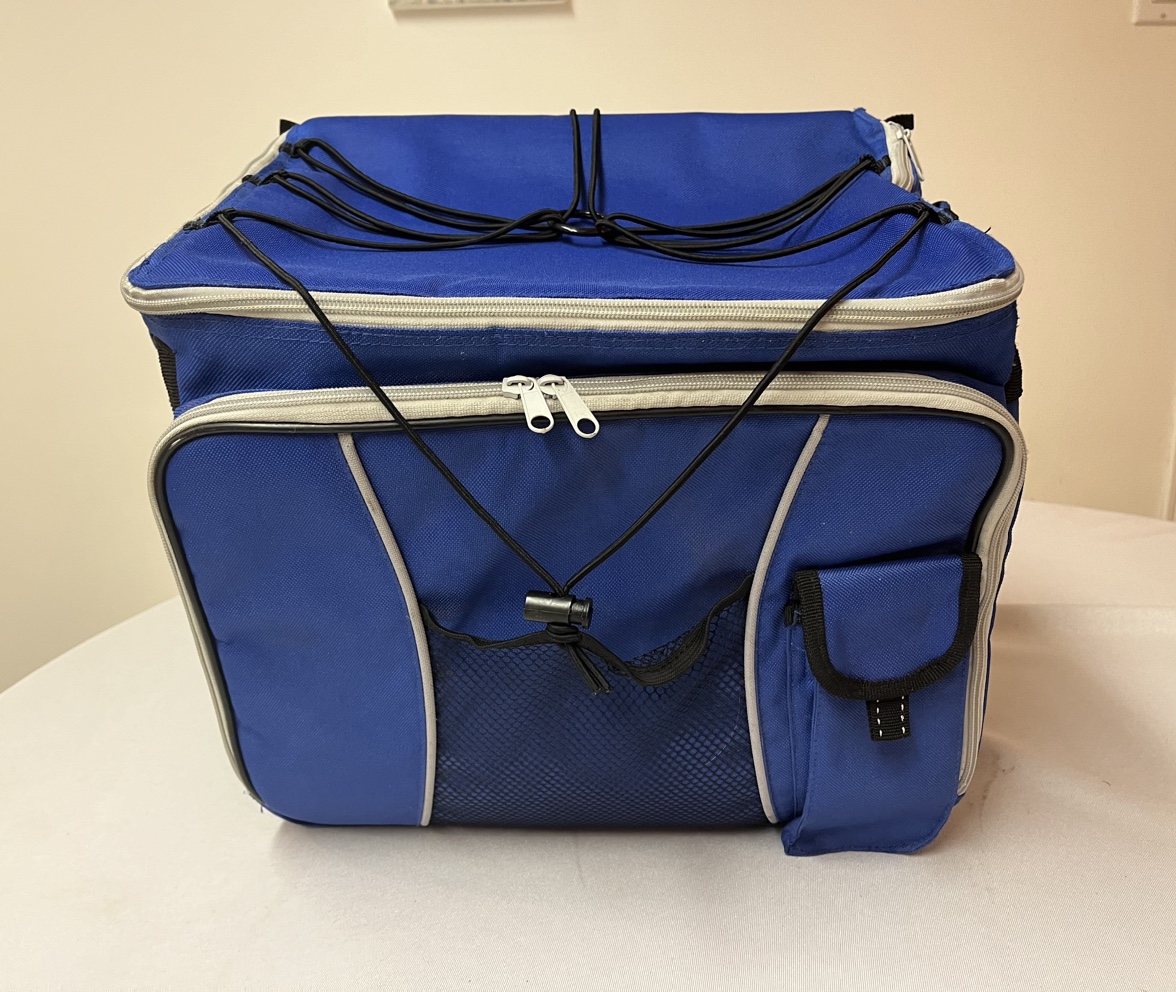 Blue Cooler Bag on Wheels & Grey Thermos image indicator(3)