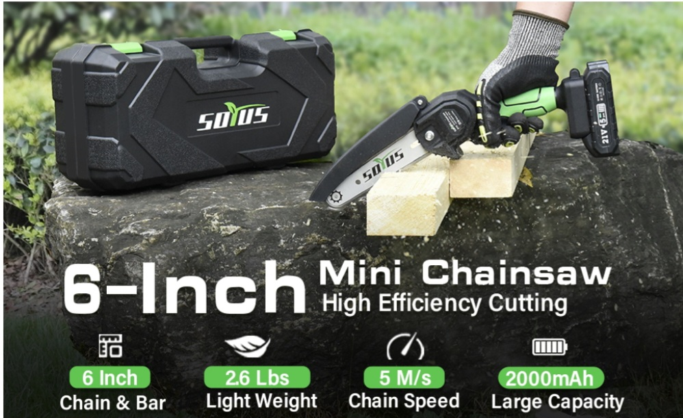 SOYUS Mini Chainsaw 6-Inch Cordless thumbnail
