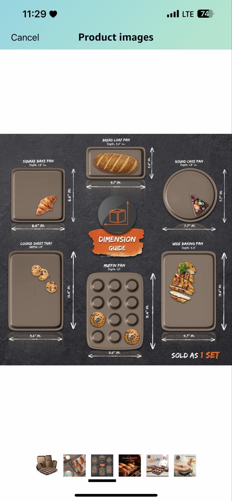 NutriChef 6pcs nonstick bakeware set #473 image indicator(3)