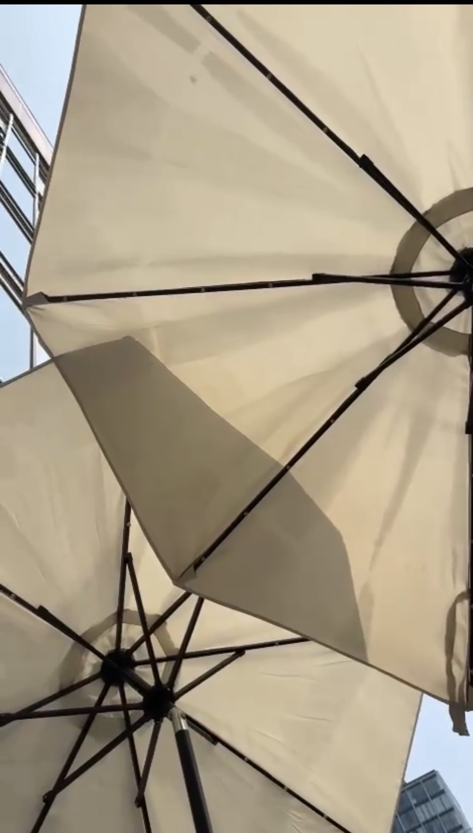 Patio Umbrella with Solar LED Lights 7.5ft  Beige - photo 3