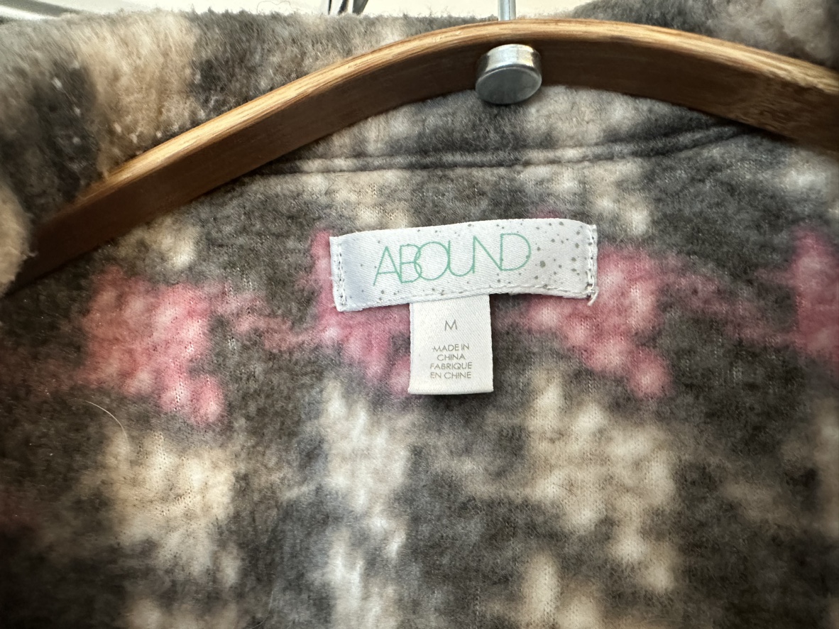 Fleece shacket - pink and grey - photo 4