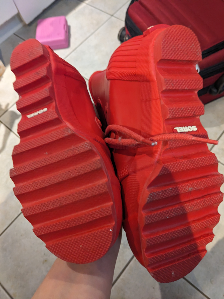 brand new red Sorel Rain Boot Wedges size 7.5 image indicator(7)