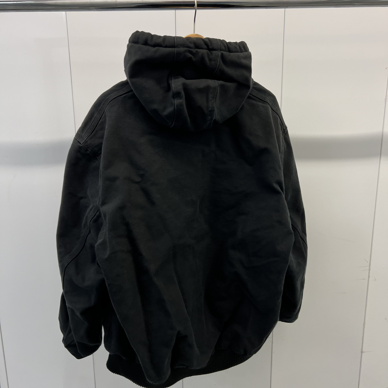 Vintage 1990s Carhartt Hooded Workwear Jacket Size XL Black - photo 2