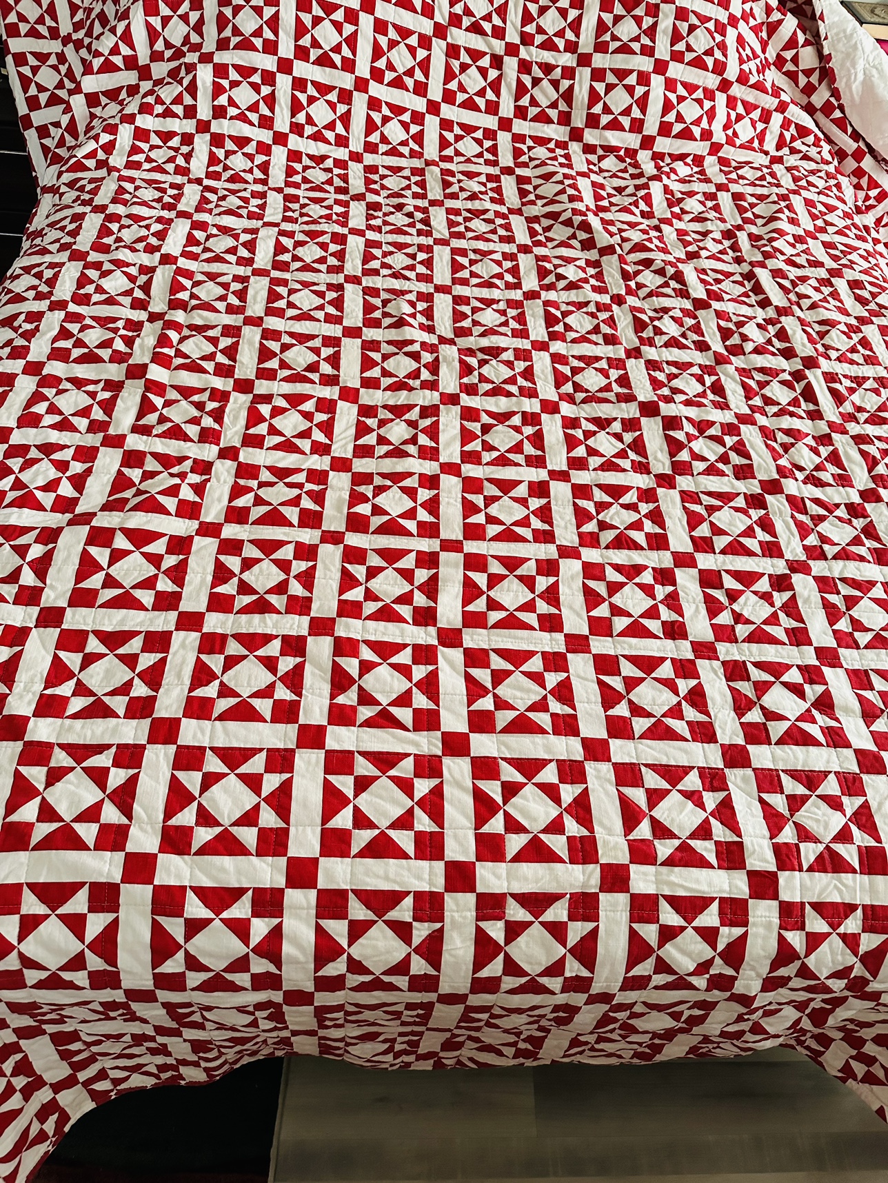 Never used king cotton blanket amazing red and white colors - photo 2