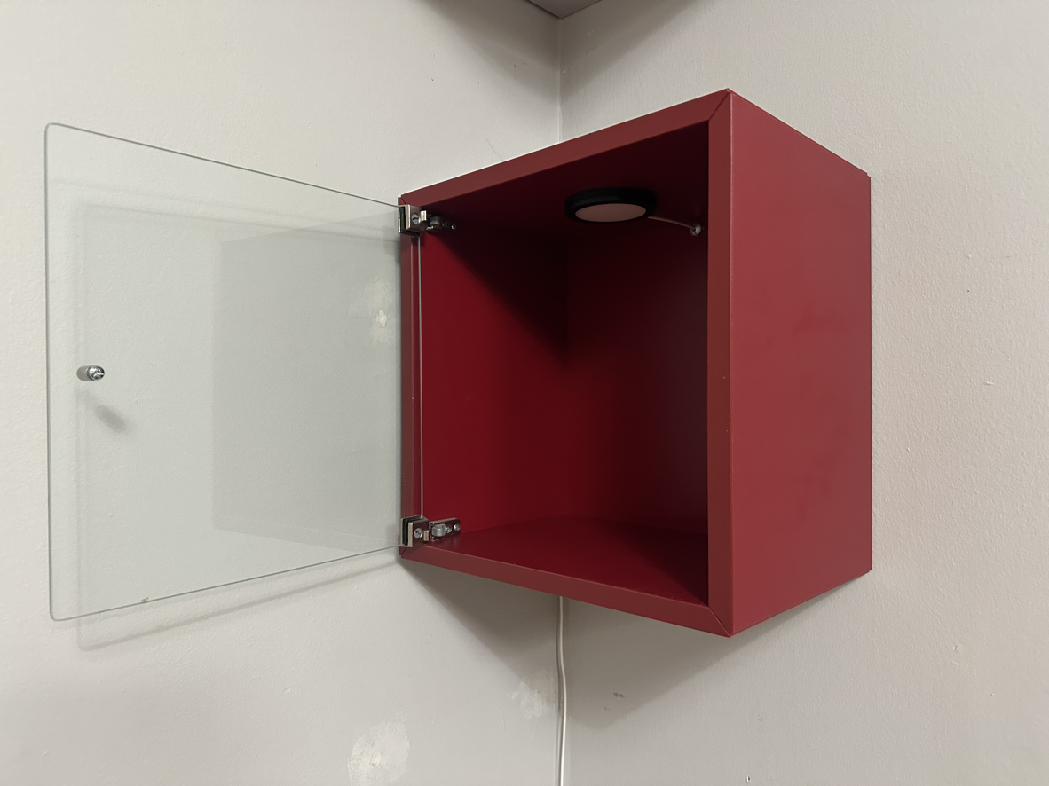 IKEA EKET Red Cabinet Cube glass door and light - photo 2