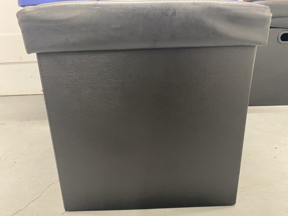 FOUR Beautiful Black Faux Leather Storage Ottomans ($240 Value) - photo 3