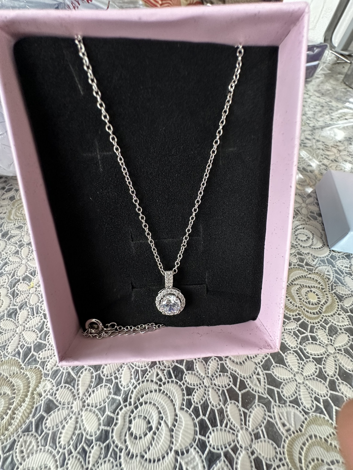 925 Sterling Silver 1ct Moissanite Women's Necklace Hypoalle - photo 2
