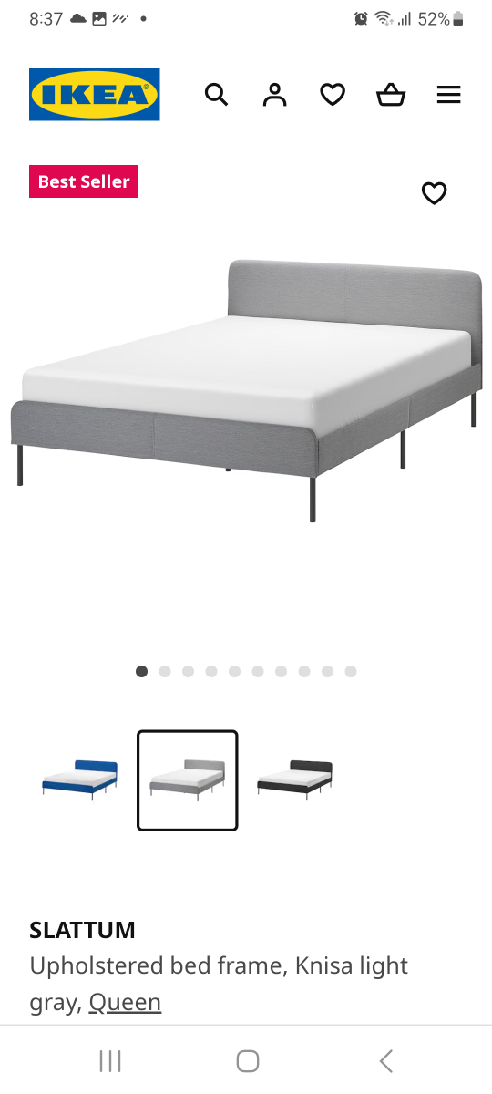 SLATTUM Bed frame and TANANGER Topper(Full size)