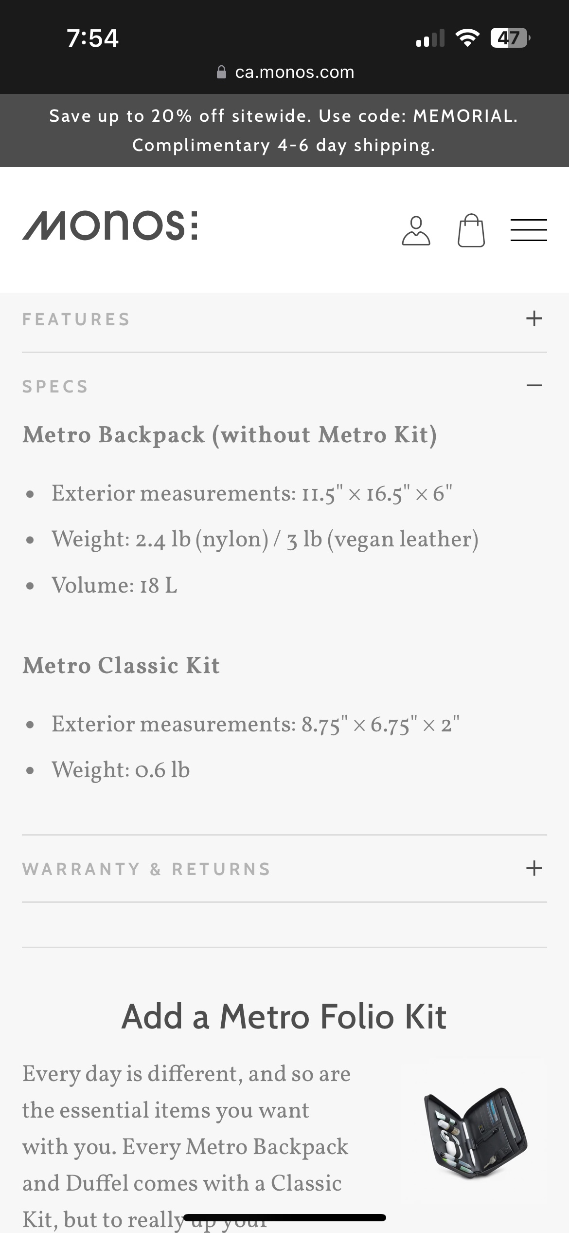 Monos metro backpack - ivory - photo 2