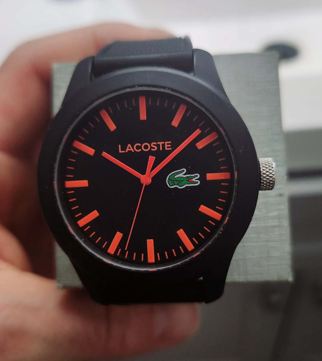 Lacoste Black Strap Analogue Watch (Men's or Women's) thumbnail
