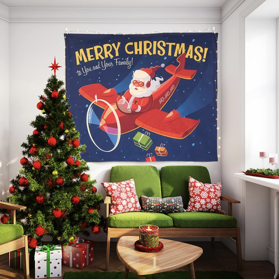 Christmas Tapestry Wall Hanging, 59 x 50 Inch image indicator(5)