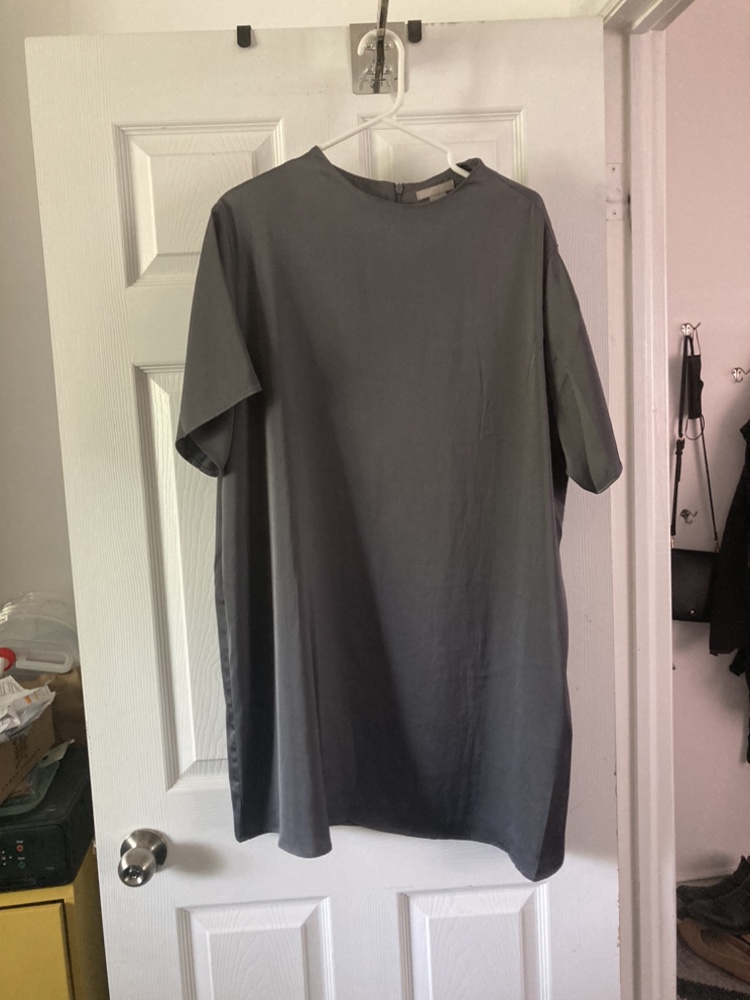 Slate blue oversized dress thumbnail
