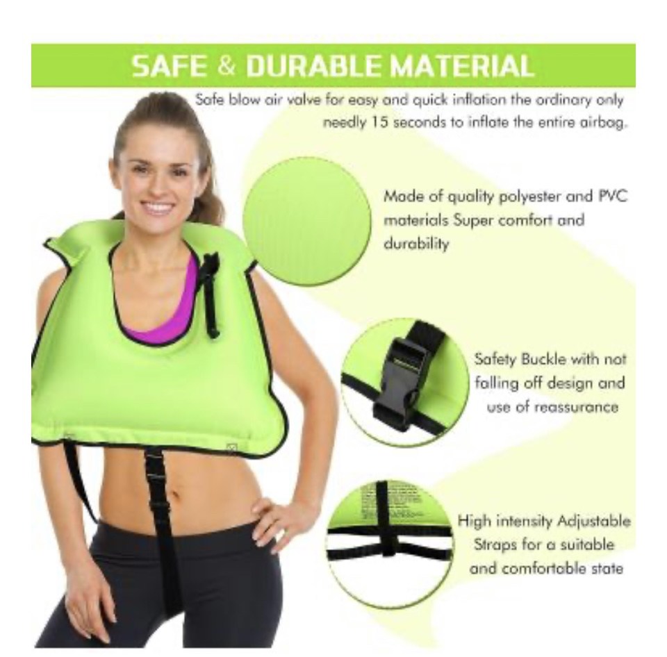 Inflatable Snorkel Vest Adults, Portable Swim Vest Jackets image indicator(4)