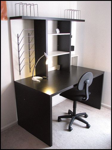 Ikea Mikael Office desk with hutch and glass top **FIRM PRICE**