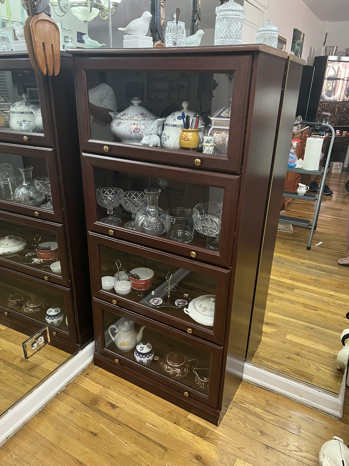 Barrister cabinet with 5 glass doors . 59H.13D.29w