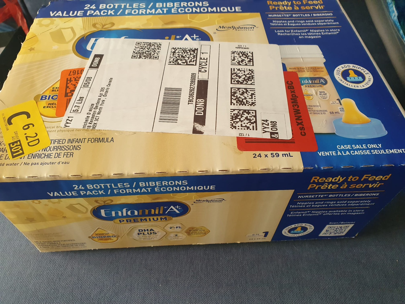 Enfamil A+ 24x59(unopened)+ 3 x237(free)bottles liquid formula image indicator(2)