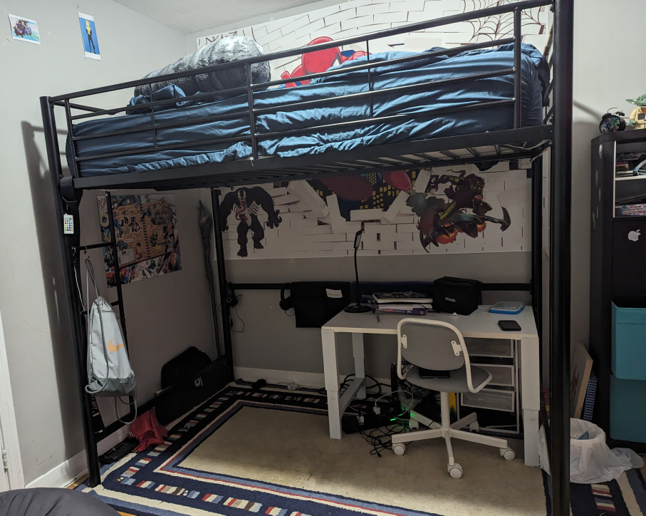 Loft bed frames- double - black
