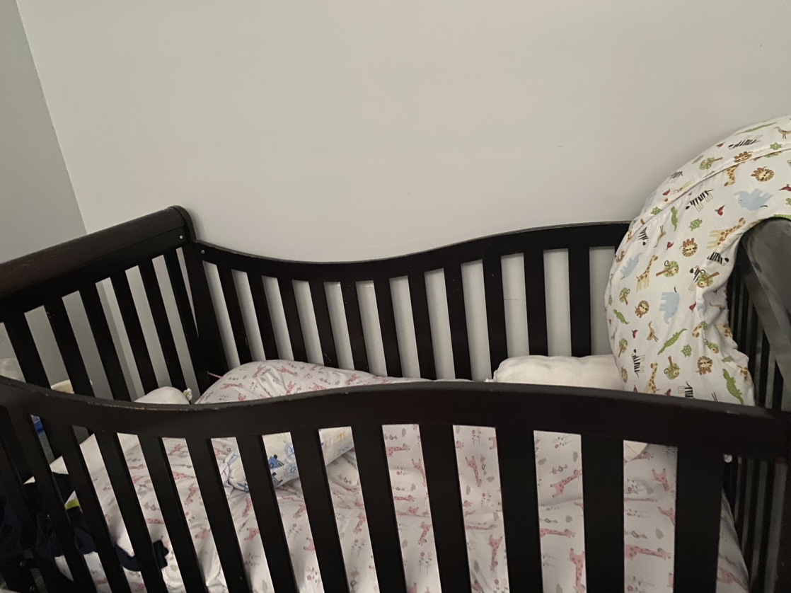 Wood crib, mattress,BF pillow, maternity pillow