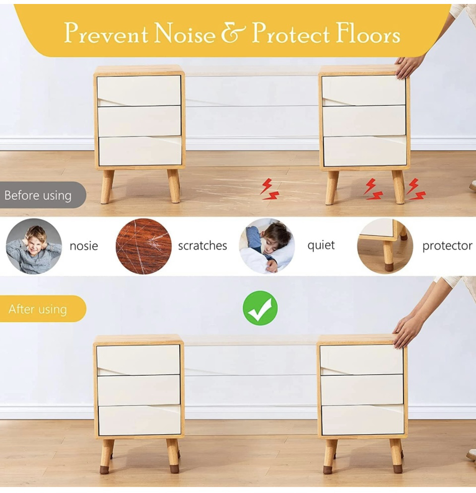 Chair Leg Floor Protectors, Adoric Life 16PCS Chair Leg Pads image indicator(5)