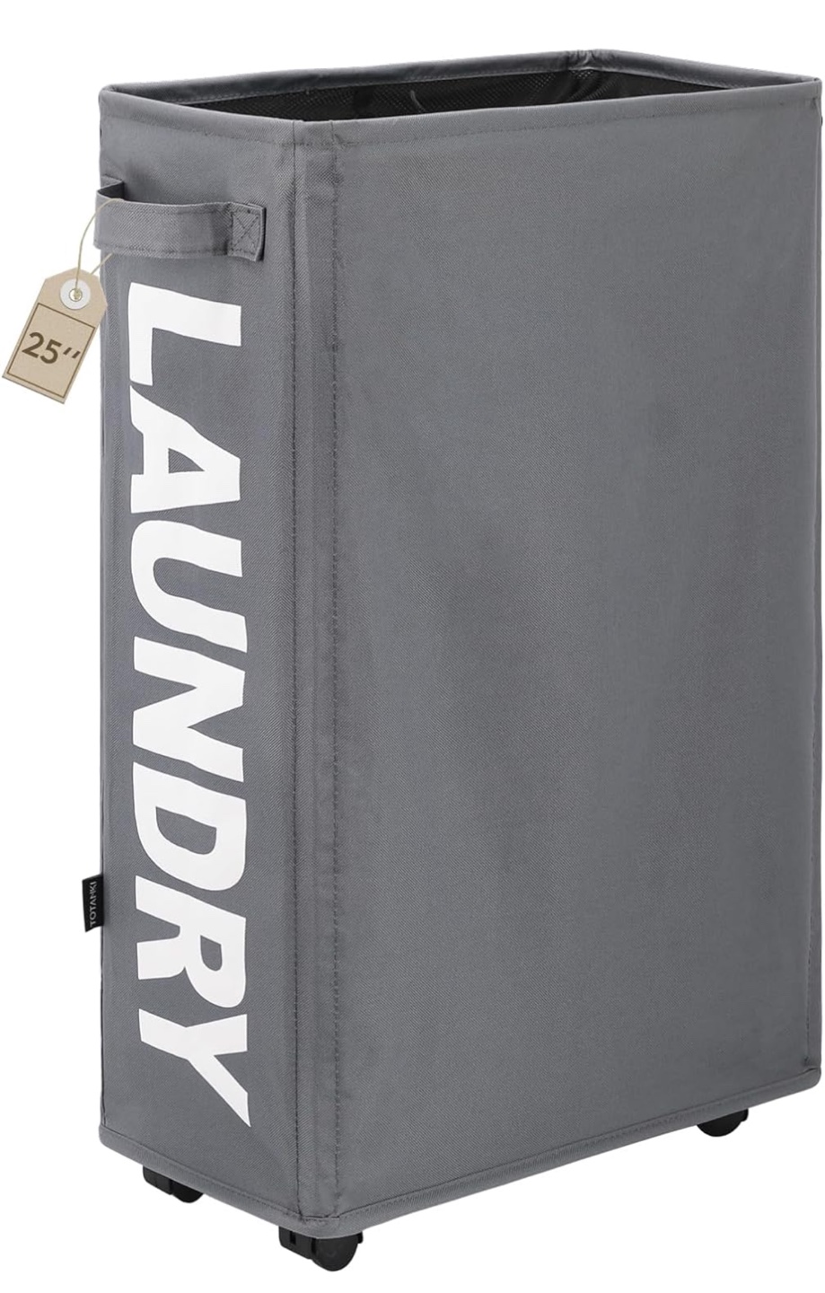 Slim Laundry Basket On Wheels-Foldable Laundry Hamper thumbnail