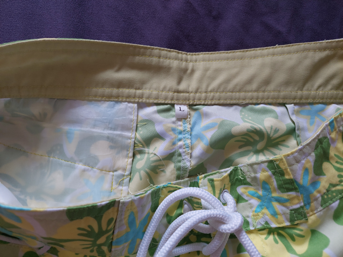 Beach swimming shorts bottoms green floral pattern - photo 3