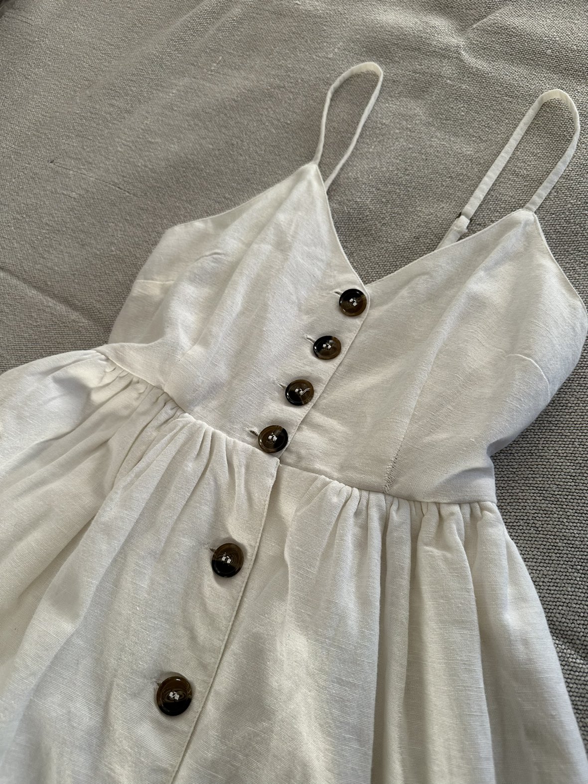 White dress • cotton linen blend • size XS • Japna image indicator(3)