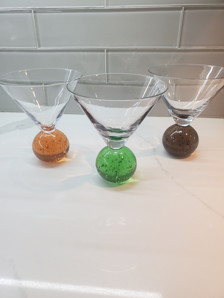 3 Vintage martini glasses thumbnail
