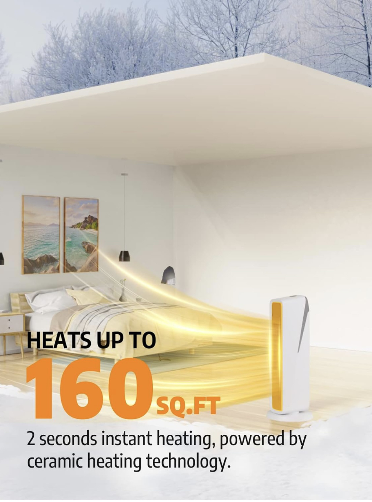 Pokitter Space Heaters for Indoor Use with 70°Oscillation, 1500W image indicator(6)