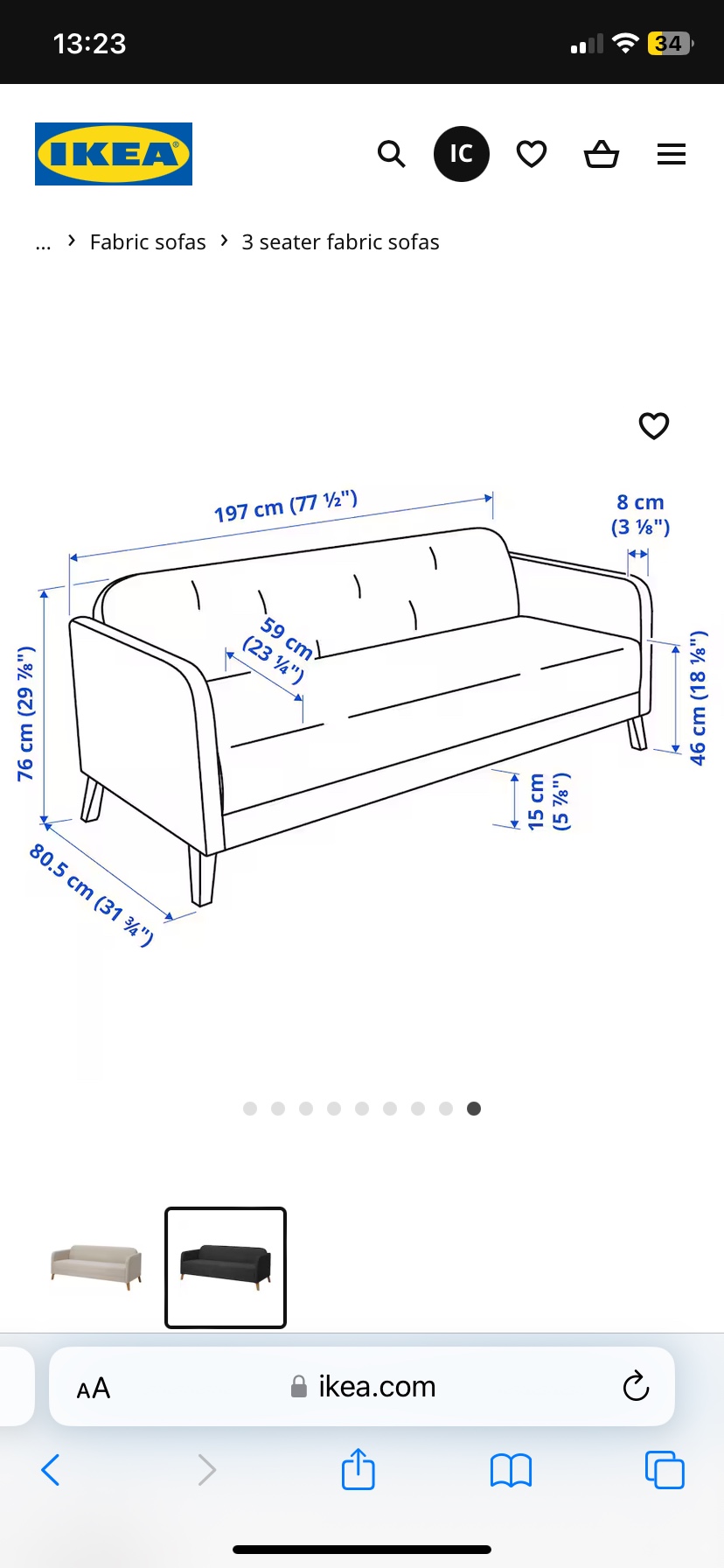 Grey couch from ikea (only pick up ) - photo 2