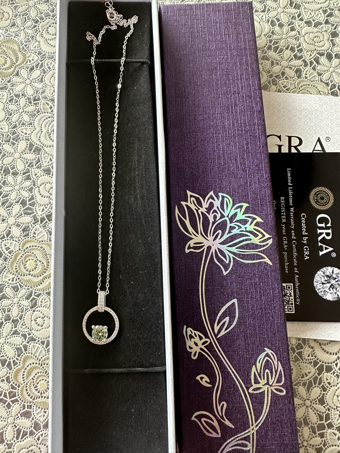 Sterling 925 Silver Hypoallergenic Necklace  Moissanit - photo 3