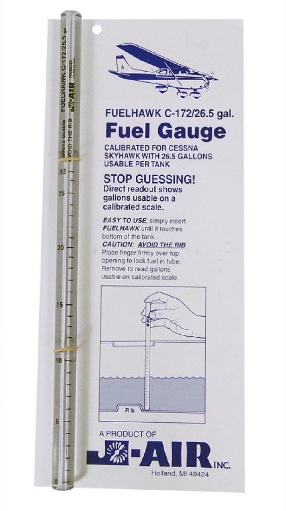 Cessna 172 Dip Stick Fuelhawk Fuel Gauge with Fuelstop FUEL STOP image indicator(2)