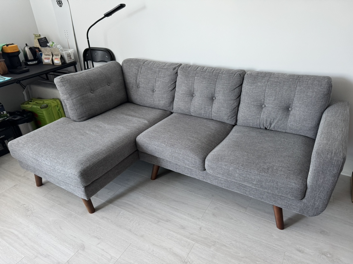 [Move out sale] Structube Left Sectional Corner Sofa Light Grey