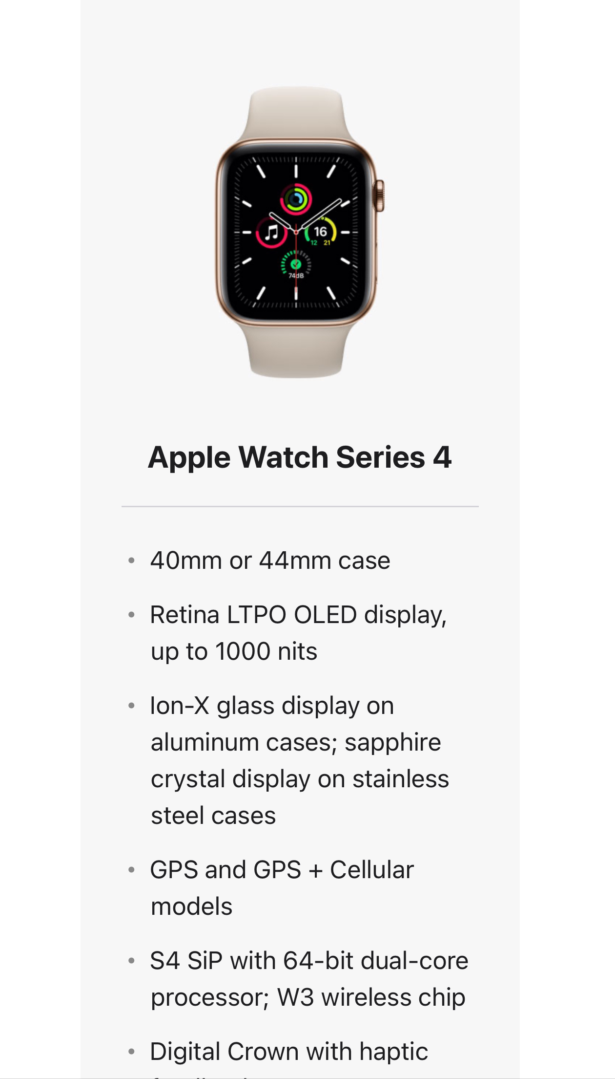 Apple Watch Series 4 Space grey 44 mm with charger