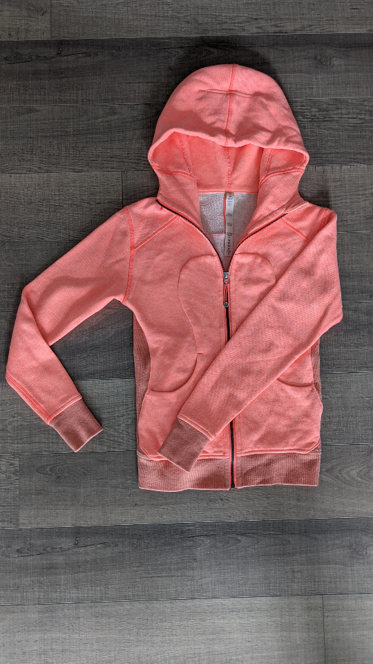 lululemon define jacket pink orange size 2