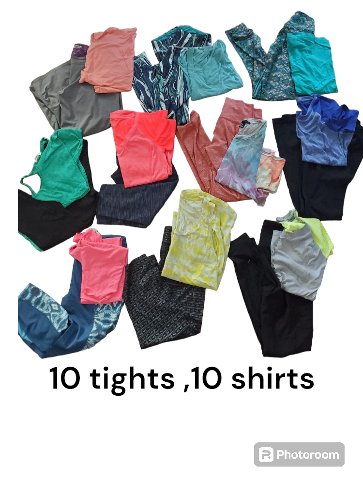 workout bundle 10 pants 10 tops size xs-m thumbnail